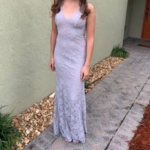 Light Blue/Gray Long Formal Prom Dress